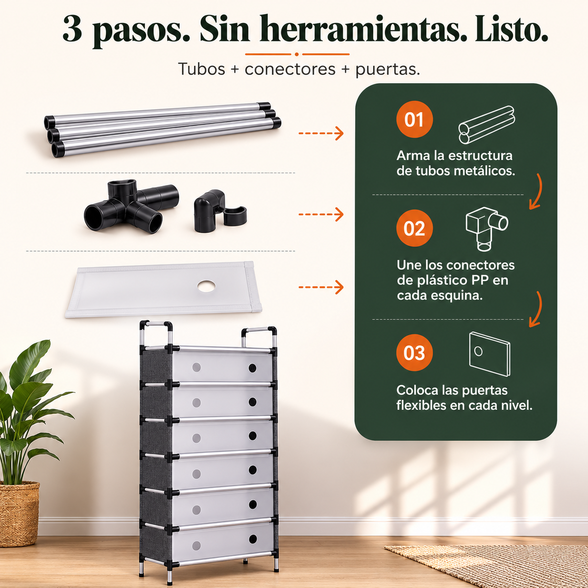 Zapatero CON TAPA 6 niveles - 1924314 — vista 4